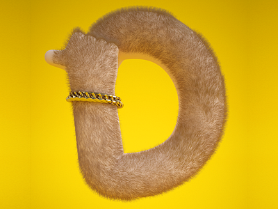 D 36daysoftype 3d chain d gold hairy type