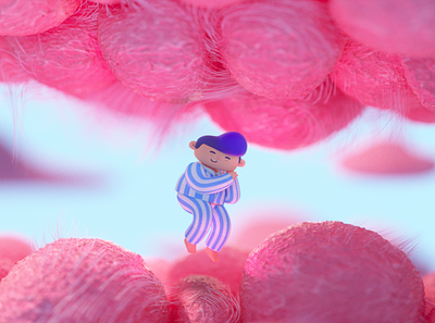 Cotton Candy_ scene04 3d c4d character characterdesign clouds octane pink