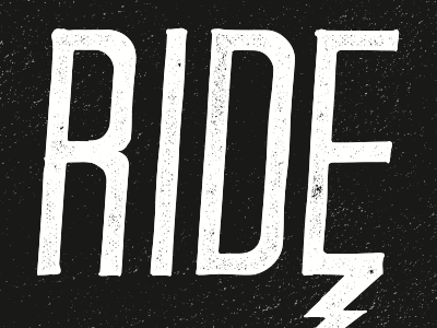 Ride grunge lettering motorcycle retro typography vintage