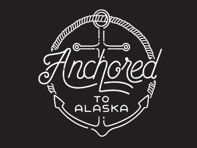 Anchored To Alaska Clothing Label alaska anchor handlettering label lettering typography vintage