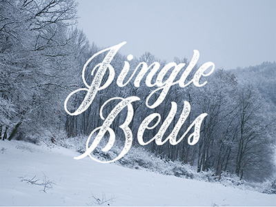 Jingle Bells grunge handlettering lettering script typography vintage