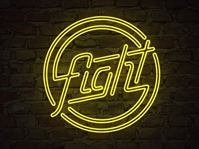 Fight handlettering lettering neon retro vintage