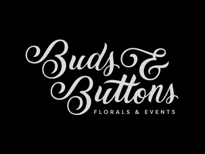 Buds & Buttons handlettering lettering logo script