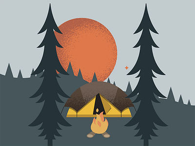 Camping camping forest illustration texture vector woods