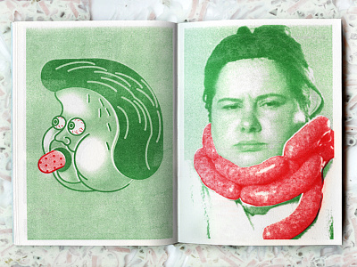 Pajzle no1— Fanzine design fanzine food illustration outline print