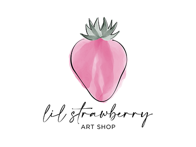 Lil Strawberry Art Shop Logo design icon logo