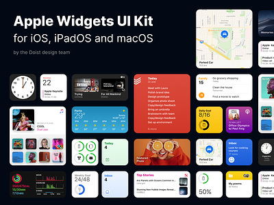 Apple Widgets UI Kit for Figma apple community figma file ios ios 14 ipados iphone macos mockup todoist ui ui kit widgets