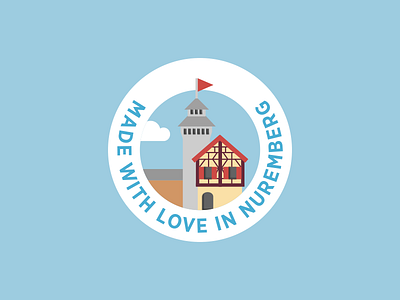 Made with love in Nuremberg graphic design icon illustration love seal