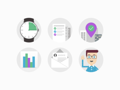 Workbench Icons app business color concept designer freelance icon illustration time time tracker work