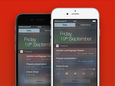 Todoist Widget iOS8 [Concept] app concept ios 8 iphone list mockup notification center today todo widget