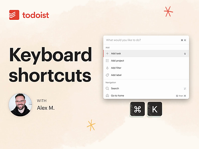 New Todoist Keyboard shortcuts & Command menu accessibility app command menu keyboard management navigation task todo ui web