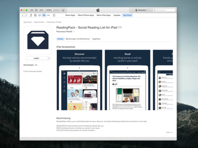 ReadingPack for iPad now available app app store articles client download ios ipad itunes reading release social