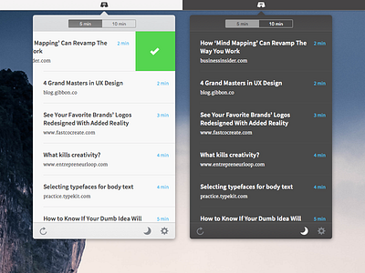 Short for Mac - Concept access app list mac minutes mode night quick reading short