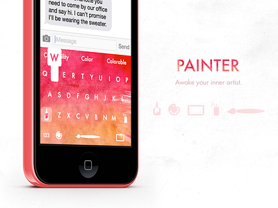 PAINTER Theme artist colorful custom icon ios ipad iphone 6 plus keyboard painter themeboard