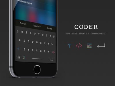 CODER Theme code css custom html icon ios ios8 ipad iphone iphone 6 plus keyboard themeboard