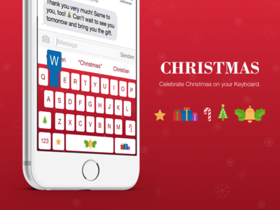 CHRISTMAS Theme candy christmas custom icon illustration ios ipad iphone iphone 6 plus keyboard present themeboard