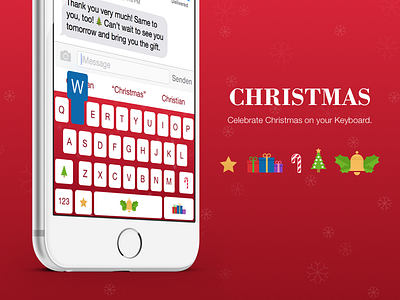 CHRISTMAS Theme candy christmas custom icon illustration ios ipad iphone iphone 6 plus keyboard present themeboard