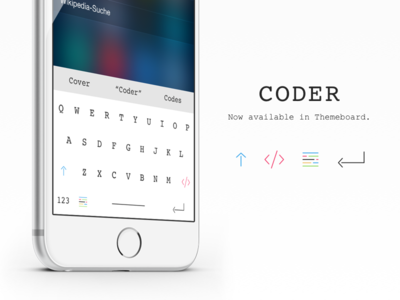 CODER WHITE Theme code css custom html icon ios ipad iphone iphone 6 iphone 6 plus keyboard themeboard