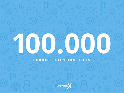 100k Chrome Extension Milestone add-on anonymox celebration chrome extension flat illustration users