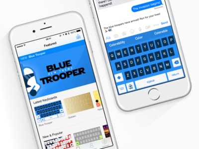 Blue Trooper app app store icons ipad iphone keyboard star wars storm trooper theme themeboard ui