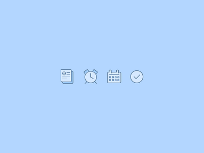 Productivity icons calendar flat iconography icons illustration productivity project reminder task to do