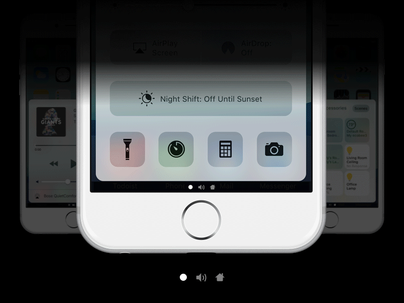 iOS 10 Control Centre: Contextual cards indicators animation apple idea ios 10 iphone settings ui ux