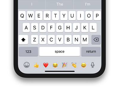 Emoji shortcuts iPhone X keyboard concept iphone keyboard mockup