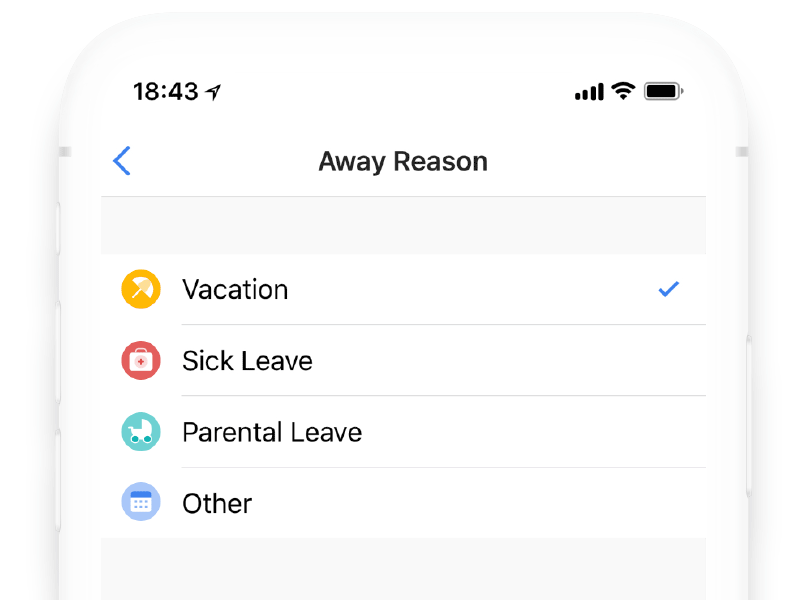 Time Off away icons