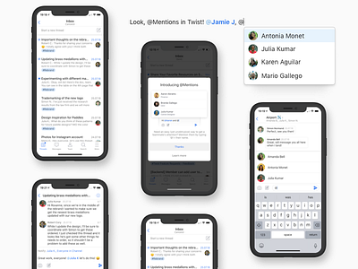@Mentions in Twist: Overview app communication iphone team ui