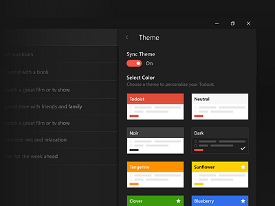 Todoist Theme Picker android app ios iphone task todo ui windows