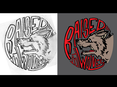 RBW Pinbacks badge band button hand drawn lettering metal pinback raised by wolves spokane wolf