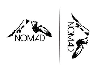 nomad logo_concept lion logo mountain nomad travel