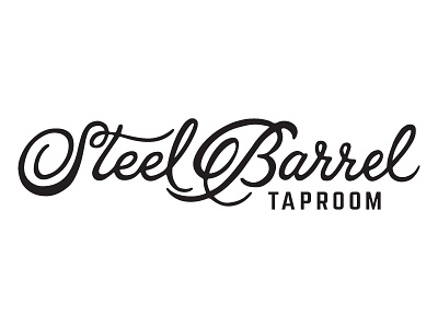 Steel Barrel Logotype barrel hand drawn lettering spokane steel taproom