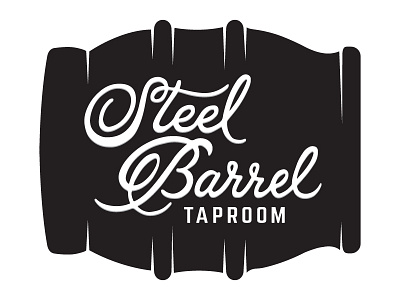 Steel Barrel Logo barrel hand drawn keg lettering spokane steel taproom