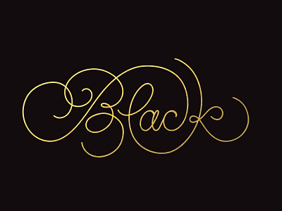 Black Lettering black gold handtype lettering