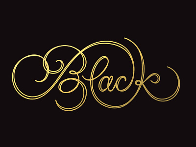 Black Lettering v2 black gold handtype lettering