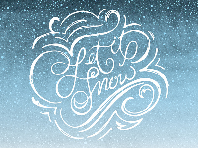 let it snow v2 hand lettering holiday lettering script snow