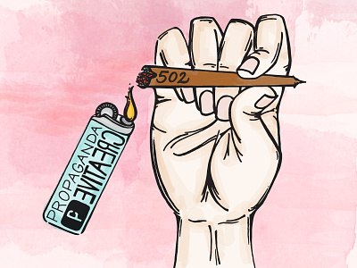 Propaganda Creative + 502 502 advertising blunt ganja handtype illustration lettering marijuana weed
