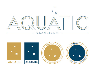 Aquatic Branding — RIP aquatic branding bubbles custom type line type logo restaurant seafood simple