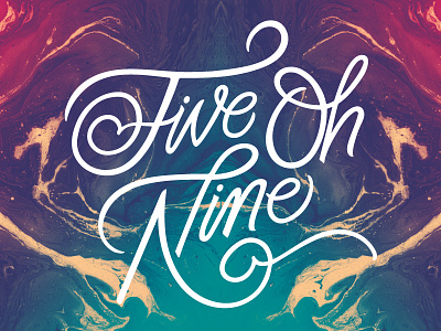 Five Oh Nine 509 five handtype lettering marbling nine oh pnw repeat spokane wa washington