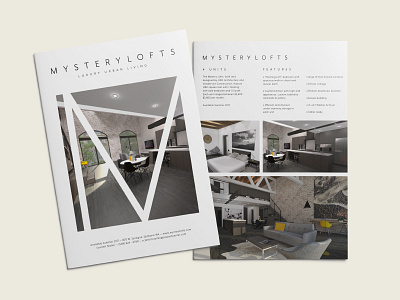Mystery Lofts_Supporting Doc's apartment architecture branding hdg living loft logo rack card real estate sales sheet spokane upscale