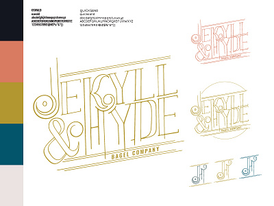 Jekyll & Hyde Branding — RIP full set ampersand bagel brand branding fluid handtype hyde jekyll lettering logo process set