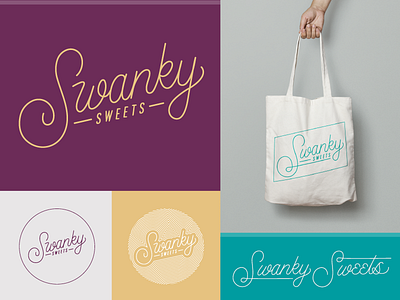 Swanky Sweets Brand branding confection confectionery cookies hand lettering handtype lettering logo retro swanky sweets