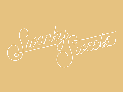 Swanky Sweets—Stacked branding confection confectionery cookies hand lettering handtype lettering logo retro swanky sweets