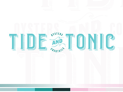 Tide and Tonic — RIP branding cocktails logo ocean oyster pink sea seafood teal tide tonic waves
