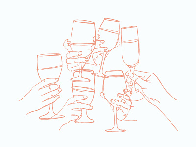 Cheers — Monoline Montage champagne cheers glasses illustration monoline overlay wine