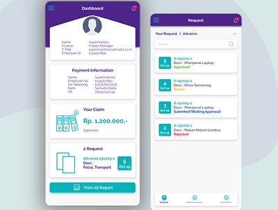 Employee Reimbursement application mobile mobile ui ui ux