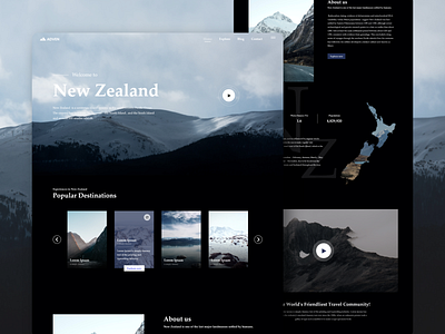 Explorer in New Zealand webdesign daily ui blog daily ui dark ui design explore inspiration newzealand travel ui ui design web webdesign website website design