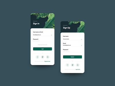 Plants care App - Sign in by Koi Thunyarat on Dribbble