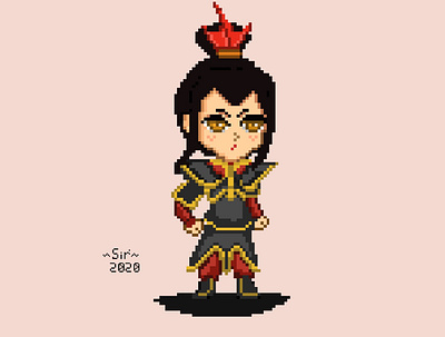 Princess Azula Pixelart 8bit art 8bitart aseprite avatar the last airbender character design game design illustration pixel art pixelart